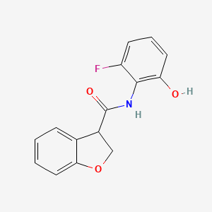 molecular formula C15H12FNO3 B7591107 N-(2-fluoro-6-hydroxyphenyl)-2,3-dihydro-1-benzofuran-3-carboxamide 