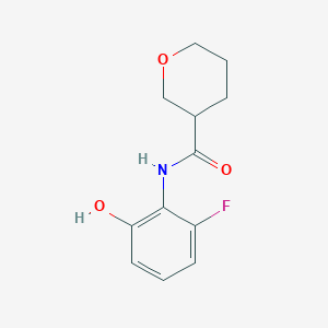 molecular formula C12H14FNO3 B7591115 N-(2-fluoro-6-hydroxyphenyl)oxane-3-carboxamide 