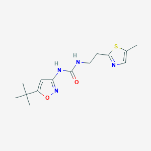 molecular formula C14H20N4O2S B7591131 1-(5-Tert-butyl-1,2-oxazol-3-yl)-3-[2-(5-methyl-1,3-thiazol-2-yl)ethyl]urea 