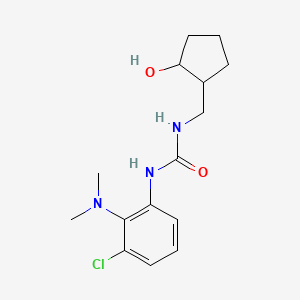 molecular formula C15H22ClN3O2 B7591135 1-[3-Chloro-2-(dimethylamino)phenyl]-3-[(2-hydroxycyclopentyl)methyl]urea 