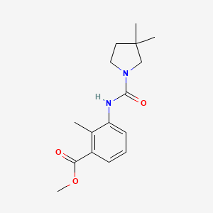 molecular formula C16H22N2O3 B7591150 Methyl 3-[(3,3-dimethylpyrrolidine-1-carbonyl)amino]-2-methylbenzoate 
