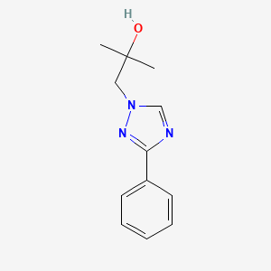 molecular formula C12H15N3O B7591169 2-Methyl-1-(3-phenyl-1,2,4-triazol-1-yl)propan-2-ol 
