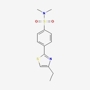 molecular formula C13H16N2O2S2 B7591171 4-(4-ethyl-1,3-thiazol-2-yl)-N,N-dimethylbenzenesulfonamide 