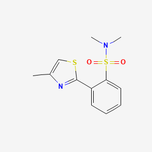 molecular formula C12H14N2O2S2 B7591176 N,N-dimethyl-2-(4-methyl-1,3-thiazol-2-yl)benzenesulfonamide 