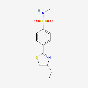molecular formula C12H14N2O2S2 B7591181 4-(4-ethyl-1,3-thiazol-2-yl)-N-methylbenzenesulfonamide 