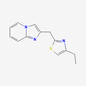 molecular formula C13H13N3S B7591201 4-Ethyl-2-(imidazo[1,2-a]pyridin-2-ylmethyl)-1,3-thiazole 