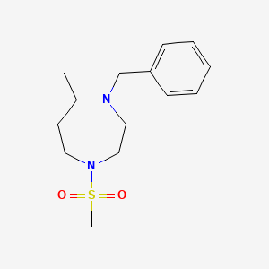 molecular formula C14H22N2O2S B7591213 4-Benzyl-5-methyl-1-methylsulfonyl-1,4-diazepane 
