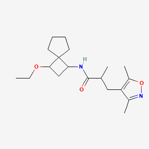 molecular formula C19H30N2O3 B7591240 3-(3,5-dimethyl-1,2-oxazol-4-yl)-N-(3-ethoxyspiro[3.4]octan-1-yl)-2-methylpropanamide 