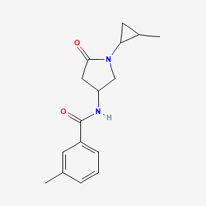 molecular formula C16H20N2O2 B7591264 3-methyl-N-[1-(2-methylcyclopropyl)-5-oxopyrrolidin-3-yl]benzamide 