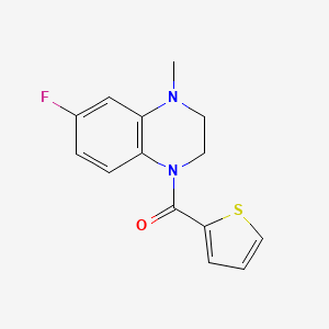 molecular formula C14H13FN2OS B7591272 (6-Fluoro-4-methyl-2,3-dihydroquinoxalin-1-yl)-thiophen-2-ylmethanone 