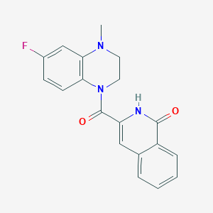 molecular formula C19H16FN3O2 B7591274 3-(6-fluoro-4-methyl-2,3-dihydroquinoxaline-1-carbonyl)-2H-isoquinolin-1-one 