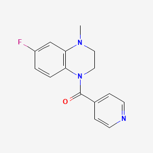 molecular formula C15H14FN3O B7591275 (6-Fluoro-4-methyl-2,3-dihydroquinoxalin-1-yl)-pyridin-4-ylmethanone 