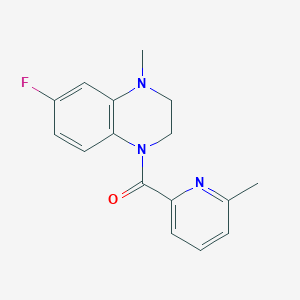 molecular formula C16H16FN3O B7591280 (6-Fluoro-4-methyl-2,3-dihydroquinoxalin-1-yl)-(6-methylpyridin-2-yl)methanone 