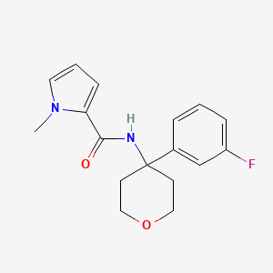 molecular formula C17H19FN2O2 B7591285 N-[4-(3-fluorophenyl)oxan-4-yl]-1-methylpyrrole-2-carboxamide 