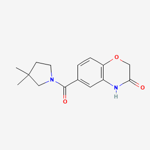molecular formula C15H18N2O3 B7591291 6-(3,3-dimethylpyrrolidine-1-carbonyl)-4H-1,4-benzoxazin-3-one 