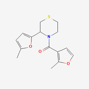 molecular formula C15H17NO3S B7591301 (2-Methylfuran-3-yl)-[3-(5-methylfuran-2-yl)thiomorpholin-4-yl]methanone 