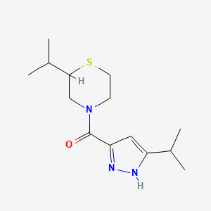 molecular formula C14H23N3OS B7591305 (5-propan-2-yl-1H-pyrazol-3-yl)-(2-propan-2-ylthiomorpholin-4-yl)methanone 