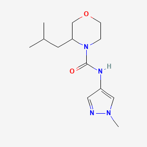 molecular formula C13H22N4O2 B7591319 3-(2-methylpropyl)-N-(1-methylpyrazol-4-yl)morpholine-4-carboxamide 