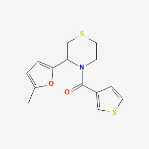 molecular formula C14H15NO2S2 B7591323 [3-(5-Methylfuran-2-yl)thiomorpholin-4-yl]-thiophen-3-ylmethanone 