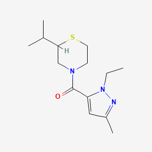 molecular formula C14H23N3OS B7591330 (2-Ethyl-5-methylpyrazol-3-yl)-(2-propan-2-ylthiomorpholin-4-yl)methanone 