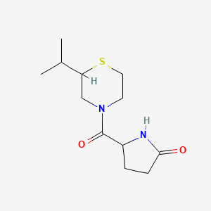 molecular formula C12H20N2O2S B7591332 5-(2-Propan-2-ylthiomorpholine-4-carbonyl)pyrrolidin-2-one 