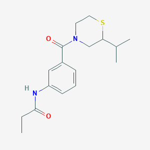 molecular formula C17H24N2O2S B7591337 N-[3-(2-propan-2-ylthiomorpholine-4-carbonyl)phenyl]propanamide 