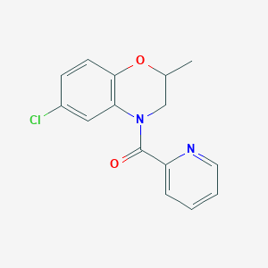 molecular formula C15H13ClN2O2 B7591340 (6-Chloro-2-methyl-2,3-dihydro-1,4-benzoxazin-4-yl)-pyridin-2-ylmethanone 