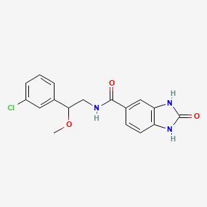 molecular formula C17H16ClN3O3 B7591341 N-[2-(3-chlorophenyl)-2-methoxyethyl]-2-oxo-1,3-dihydrobenzimidazole-5-carboxamide 