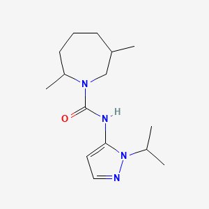 molecular formula C15H26N4O B7591348 2,6-dimethyl-N-(2-propan-2-ylpyrazol-3-yl)azepane-1-carboxamide 