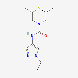 molecular formula C12H20N4OS B7591360 N-(1-ethylpyrazol-4-yl)-2,6-dimethylthiomorpholine-4-carboxamide 