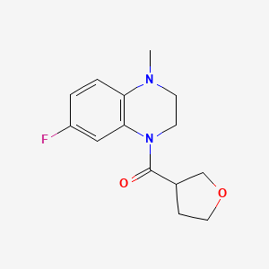 molecular formula C14H17FN2O2 B7591364 (7-Fluoro-4-methyl-2,3-dihydroquinoxalin-1-yl)-(oxolan-3-yl)methanone 
