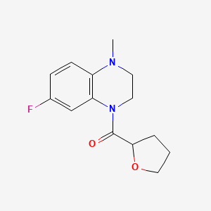 molecular formula C14H17FN2O2 B7591366 (7-Fluoro-4-methyl-2,3-dihydroquinoxalin-1-yl)-(oxolan-2-yl)methanone 