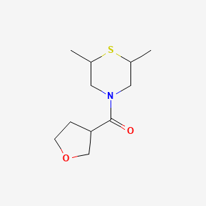 molecular formula C11H19NO2S B7591396 (2,6-Dimethylthiomorpholin-4-yl)-(oxolan-3-yl)methanone 