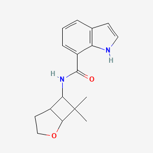 N-(7,7-dimethyl-2-oxabicyclo[3.2.0]heptan-6-yl)-1H-indole-7-carboxamide