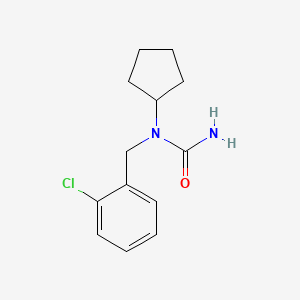 molecular formula C13H17ClN2O B7591420 1-[(2-Chlorophenyl)methyl]-1-cyclopentylurea 