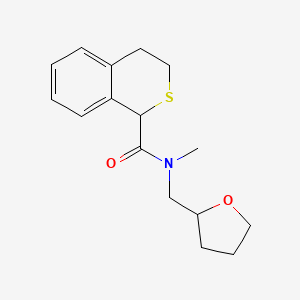 molecular formula C16H21NO2S B7591428 N-methyl-N-(oxolan-2-ylmethyl)-3,4-dihydro-1H-isothiochromene-1-carboxamide 