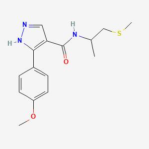 molecular formula C15H19N3O2S B7591445 5-(4-methoxyphenyl)-N-(1-methylsulfanylpropan-2-yl)-1H-pyrazole-4-carboxamide 