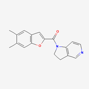 molecular formula C18H16N2O2 B7591452 2,3-Dihydropyrrolo[3,2-c]pyridin-1-yl-(5,6-dimethyl-1-benzofuran-2-yl)methanone 