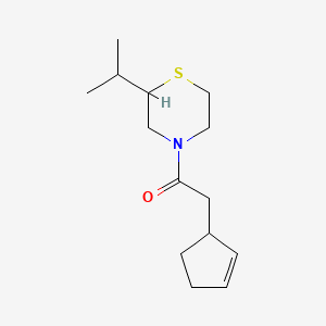 molecular formula C14H23NOS B7591459 2-Cyclopent-2-en-1-yl-1-(2-propan-2-ylthiomorpholin-4-yl)ethanone 