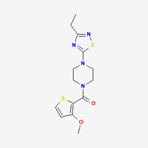 molecular formula C14H18N4O2S2 B7591468 [4-(3-Ethyl-1,2,4-thiadiazol-5-yl)piperazin-1-yl]-(3-methoxythiophen-2-yl)methanone 
