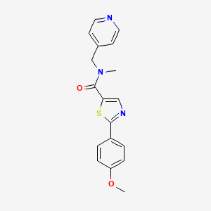 molecular formula C18H17N3O2S B7591485 2-(4-methoxyphenyl)-N-methyl-N-(pyridin-4-ylmethyl)-1,3-thiazole-5-carboxamide 