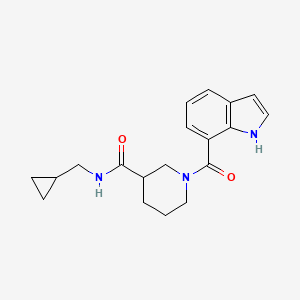 molecular formula C19H23N3O2 B7591498 N-(cyclopropylmethyl)-1-(1H-indole-7-carbonyl)piperidine-3-carboxamide 