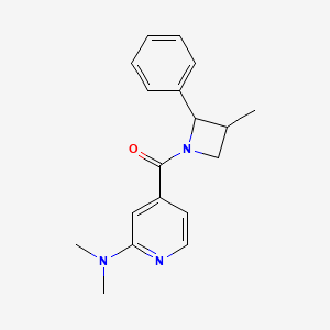 molecular formula C18H21N3O B7591502 [2-(Dimethylamino)pyridin-4-yl]-(3-methyl-2-phenylazetidin-1-yl)methanone 