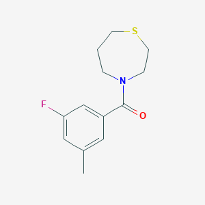 molecular formula C13H16FNOS B7591513 (3-Fluoro-5-methylphenyl)-(1,4-thiazepan-4-yl)methanone 