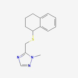 molecular formula C14H17N3S B7591526 1-Methyl-5-(1,2,3,4-tetrahydronaphthalen-1-ylsulfanylmethyl)-1,2,4-triazole 