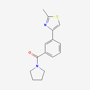 molecular formula C15H16N2OS B7591544 [3-(2-Methyl-1,3-thiazol-4-yl)phenyl]-pyrrolidin-1-ylmethanone 