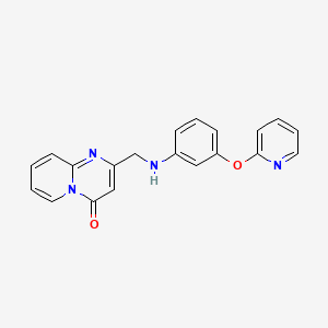 molecular formula C20H16N4O2 B7591553 2-[(3-Pyridin-2-yloxyanilino)methyl]pyrido[1,2-a]pyrimidin-4-one 