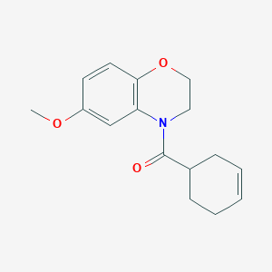 molecular formula C16H19NO3 B7591556 Cyclohex-3-en-1-yl-(6-methoxy-2,3-dihydro-1,4-benzoxazin-4-yl)methanone 