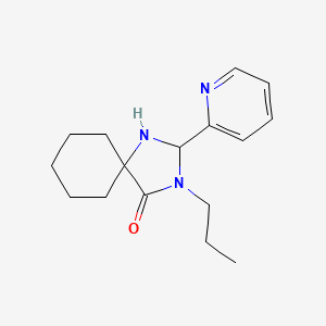 molecular formula C16H23N3O B7591589 3-Propyl-2-pyridin-2-yl-1,3-diazaspiro[4.5]decan-4-one 