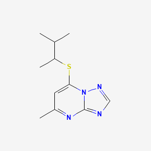 molecular formula C11H16N4S B7591624 5-Methyl-7-(3-methylbutan-2-ylsulfanyl)-[1,2,4]triazolo[1,5-a]pyrimidine 